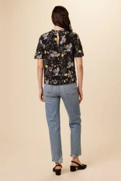 Seville Washable Silk Blouse - French Jardin Black -NovaWear Shop 0806 Seville French Jardin Black 3