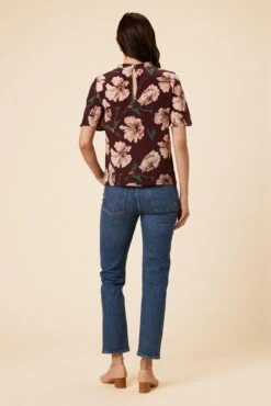 Seville Washable Silk Blouse - Paysage Sepia -NovaWear Shop 0806 Seville Paysage Sepia 3