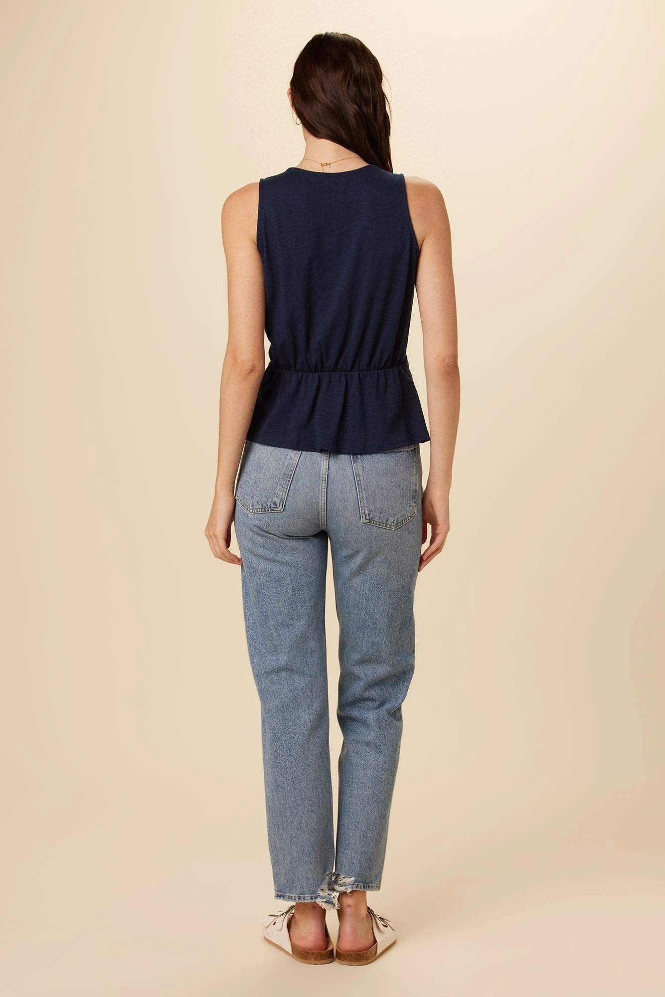 Malika Sleeveless Blouse - Navy 3 Malika Sleeveless Blouse - Navy - Image 3