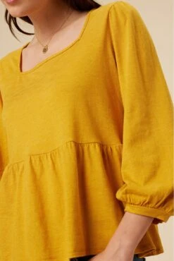 Blake Cotton Slub Blouse - Sunflower -NovaWear Shop 0808R1 Blake Sunflower 4
