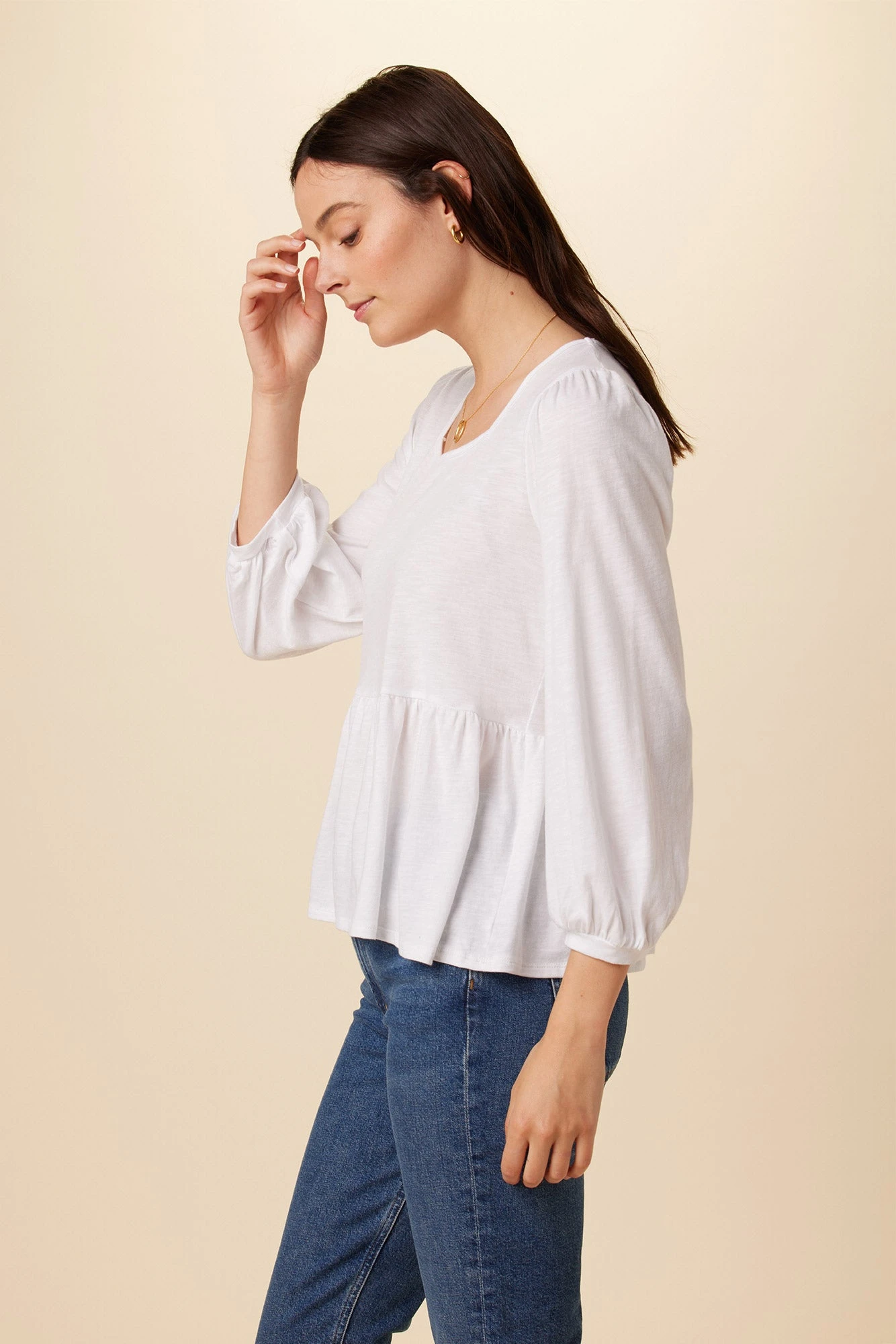 Blake Cotton Slub Blouse - White 2 Blake Cotton Slub Blouse - White - Image 2