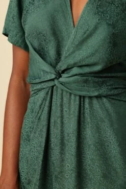 Fantasia Cupro Viscose Jacquard Jumpsuit - Darkest Spruce 8 Fantasia Cupro Viscose Jacquard Jumpsuit - Darkest Spruce -NovaWear Shop 10097 Fantasia Jacquard Darkest Spruce 4