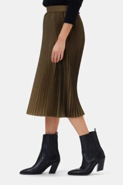 Blaze Skirt - Bronzed Olive -NovaWear Shop 10108 Blaze Pleated Bronzed Olive 2