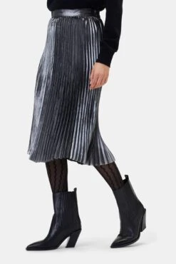 Blaze Skirt - Pewter -NovaWear Shop 10108 Blaze Pleated Pewter 2