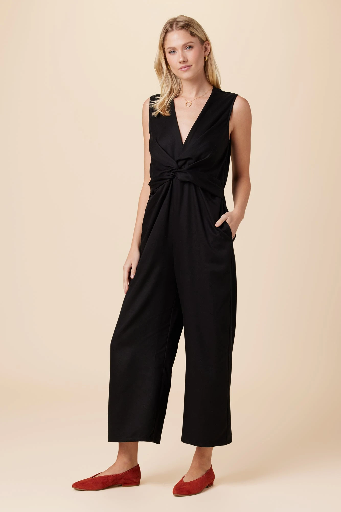 Cayenne Tencel Jumpsuit - Black 2 Cayenne Tencel Jumpsuit - Black - Image 2