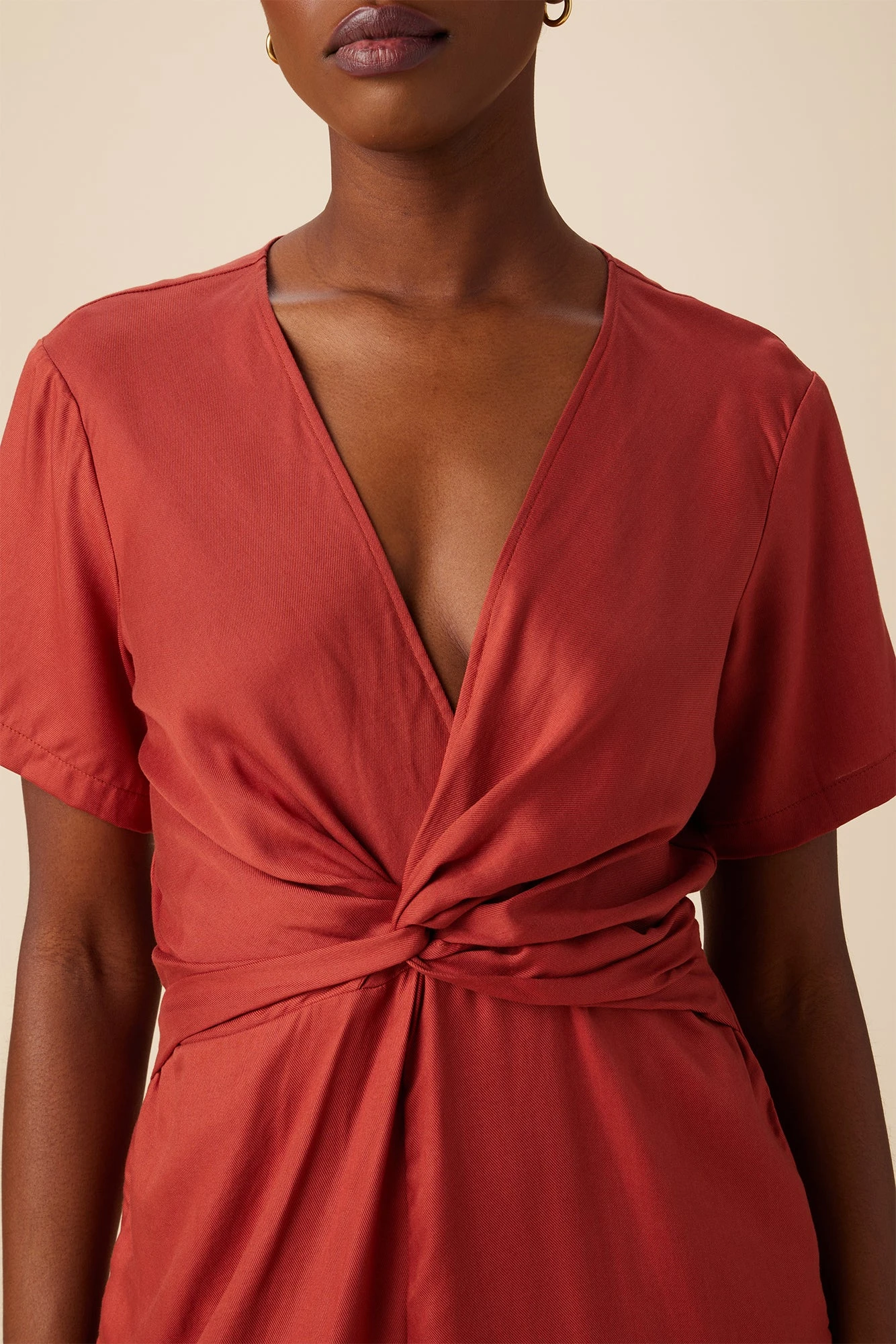 Fantasia Tencel Jumpsuit - Red Clay 4 Fantasia Tencel Jumpsuit - Red Clay - Image 4