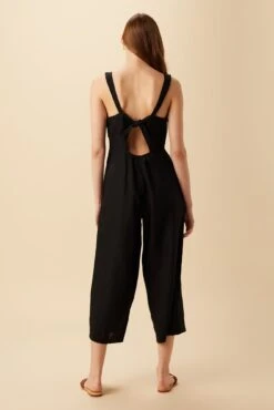 Taya Linen Jumpsuit - Black -NovaWear Shop 10186 Taya Black 3