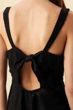 Taya Linen Jumpsuit - Black -NovaWear Shop 10186 Taya Black 4