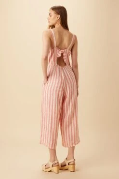 Taya Linen Jumpsuit - Rust Natural Stripe 6 Taya Linen Jumpsuit - Rust Natural Stripe -NovaWear Shop 10186 Taya Rust Natural Stripe 3