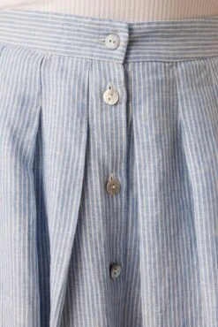 Mariah Linen Skirt - Blue Natural Stripe -NovaWear Shop 10205 Mariah Linen Blue Natural Stripe 5