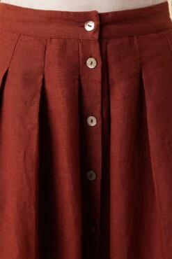 Mariah Linen Skirt - Rust -NovaWear Shop 10205 Mariah Linen Rust 5
