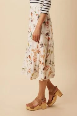 Blaze Washable Silk Skirt - Botanic Floral Ivory 8 Blaze Washable Silk Skirt - Botanic Floral Ivory -NovaWear Shop 10227 Blaze Silk Lined Botanic Floral Ivory 2