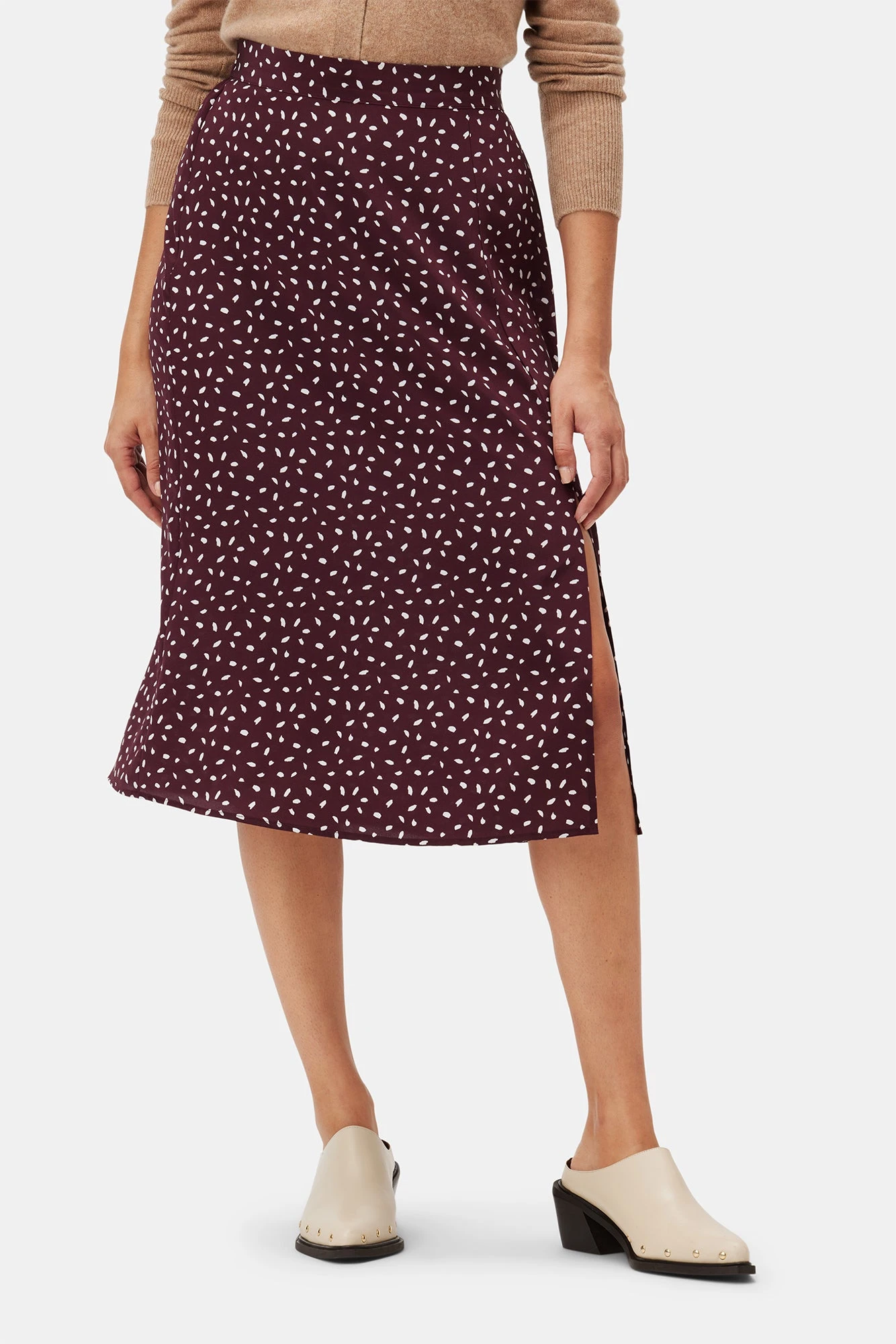 Ollie Washable Silk Skirt - Doucet Dot Vineyard 1 Ollie Washable Silk Skirt - Doucet Dot Vineyard