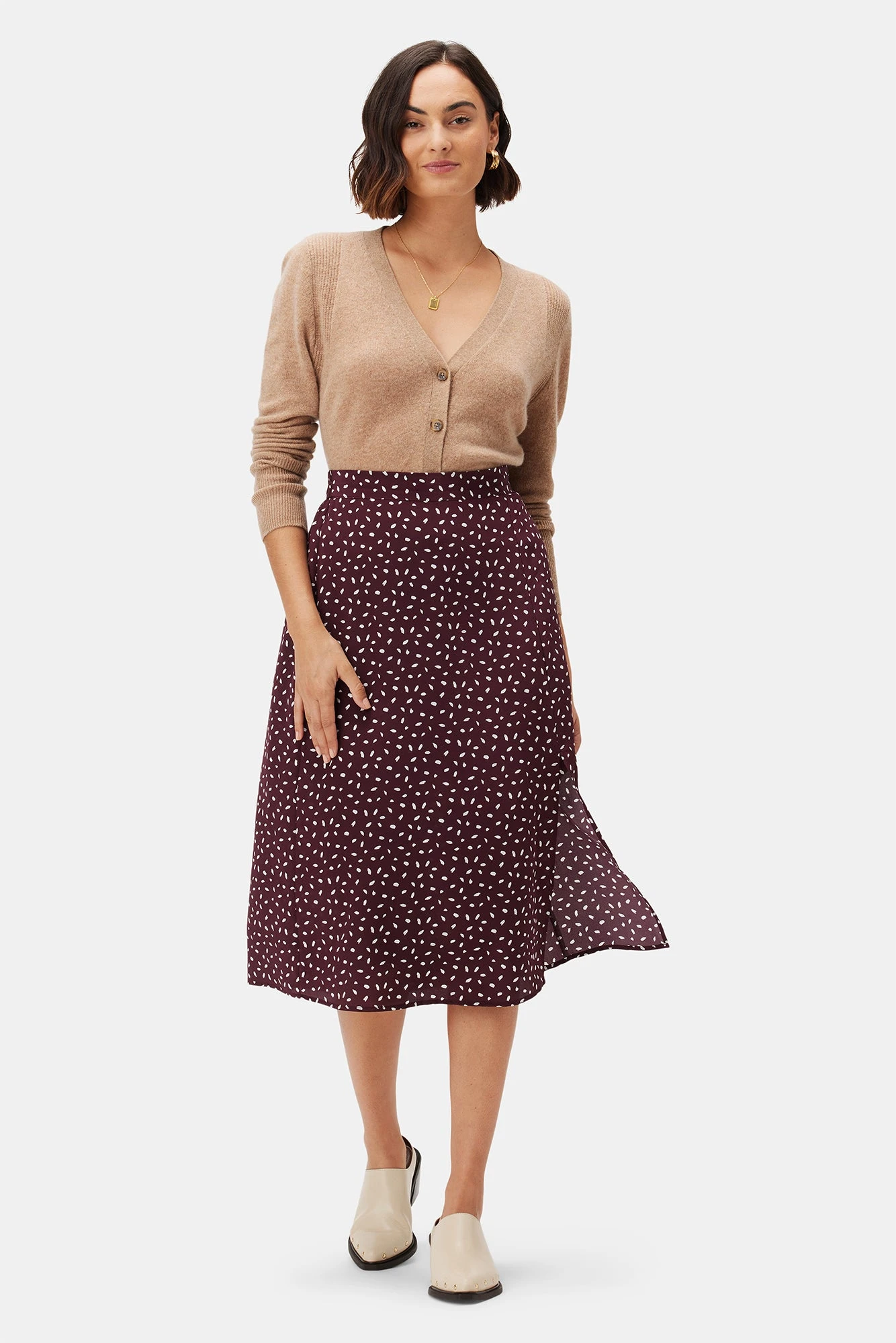 Ollie Washable Silk Skirt - Doucet Dot Vineyard 4 Ollie Washable Silk Skirt - Doucet Dot Vineyard - Image 4