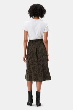 Ollie Washable Silk Skirt - Zebra Green Black -NovaWear Shop 10235 Ollie Silk Zebra Green Black 3