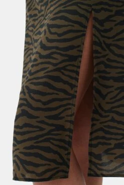 Ollie Washable Silk Skirt - Zebra Green Black -NovaWear Shop 10235 Ollie Silk Zebra Green Black 6