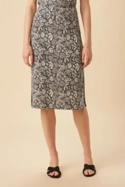 Vindy Viscose Knit Skirt - Nina Black