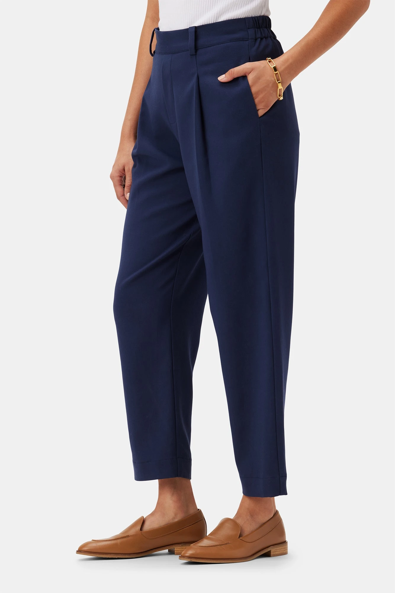 Roni Cotton Modal Spandex Pant - Navy 3 Roni Cotton Modal Spandex Pant - Navy - Image 3