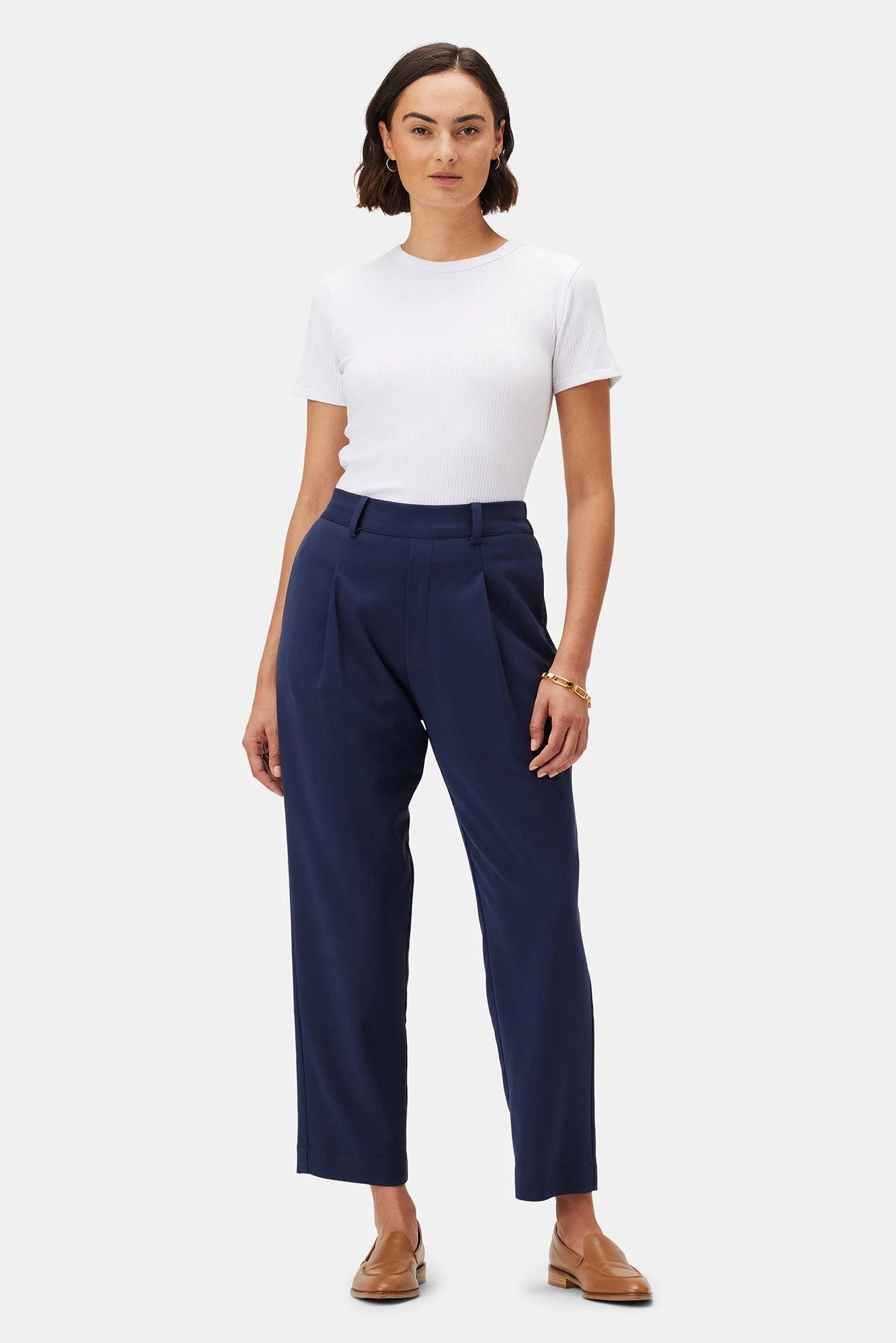 Roni Cotton Modal Spandex Pant - Navy 1 Roni Cotton Modal Spandex Pant - Navy