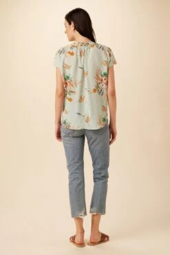 Renata Washable Silk Blouse - Cannes Floral -NovaWear Shop 1068 Renata Cannes Floral 3