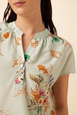 Renata Washable Silk Blouse - Cannes Floral -NovaWear Shop 1068 Renata Cannes Floral 4