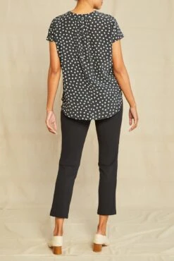 Renata Washable Silk Blouse -NovaWear Shop 1068 Renata Heart Black Ivory 3421 web