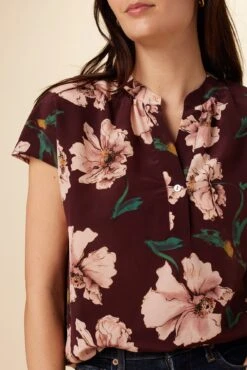 Renata Washable Silk Blouse - Paysage Sepia -NovaWear Shop 1068 Renata Paysage Sepia 4