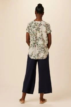 Renata Washable Silk Blouse - Silverwood Floral 6 Renata Washable Silk Blouse - Silverwood Floral -NovaWear Shop 1068 Renata Silverwood Floral 3