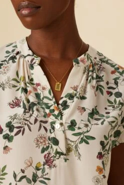 Renata Washable Silk Blouse - Silverwood Floral 7 Renata Washable Silk Blouse - Silverwood Floral -NovaWear Shop 1068 Renata Silverwood Floral 4