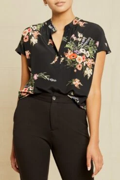 Renata Washable Silk Blouse - Treviso Floral