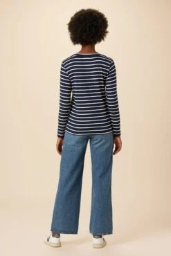 Berkeley Long Sleeve Dream Knit Tee - Basque Stripe -NovaWear Shop 10 0108 LS Berkeley Basque Stripe 3