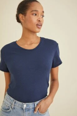 Leif Reverie Slub Tee - Navy