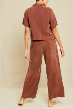 Mabel Cottonseed Cupro Pajama Pants - Earth -NovaWear Shop 211013 AV October ECOMM 0222MabelPJBottomEarthCupro 6170 web 2d47b942 6605 4841 bccd 594e3d90065a