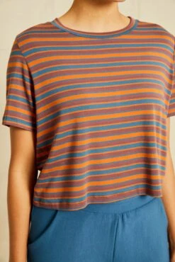 Tara Dream Knit Cropped Tee -NovaWear Shop 211013 AV October ECOMM 0231TaraModalRivoliStripe 5641 web