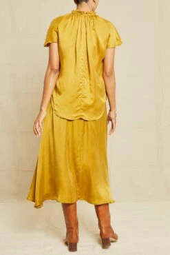 Ruby Cottonseed Cupro Blouse - Gold -NovaWear Shop 211013 AV October ECOMM 0757RubyGoldTop85CuproCharmeuse 6721 web 7a08c3fe 6303 4ac4 9120 e46f850000c9