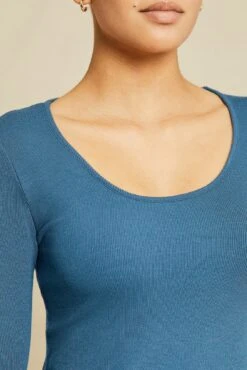 Itana Long Sleeve Dream Rib Tee - Azure -NovaWear Shop 211013 AV October ECOMM 9456ItanaAzureDreamRib 8308 web cc827db3 8233 40eb 8ad0 f8f8edeb7baf