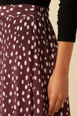 Blaze Washable Silk Skirt - Pebble Dot Plum -NovaWear Shop 21 9838 Blaze Plum Ivory 5