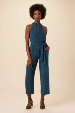 Georgina Tencel Luxe Jumpsuit - Azure