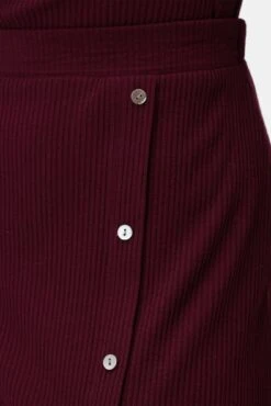 Gadot Paris Rib Skirt - Plum -NovaWear Shop 3800R1 Lux Turtleneck Plum 5