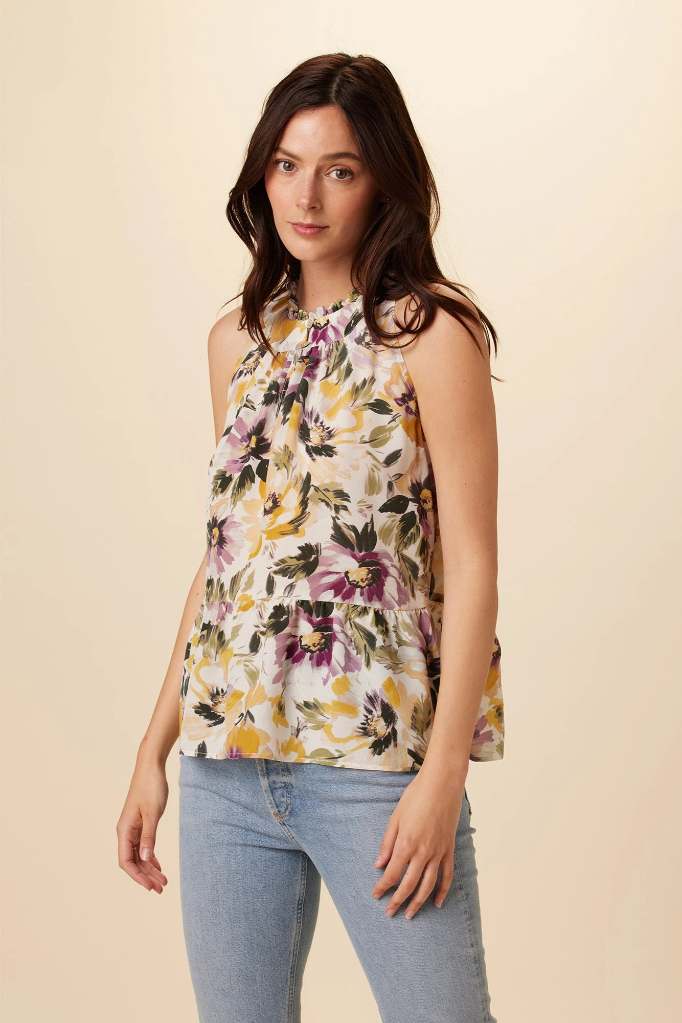 Dahlia Washable Silk Blouse - Isabella Floral 1 Dahlia Washable Silk Blouse - Isabella Floral