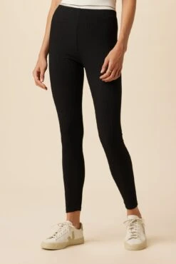 Magda Paris Rib Leggings - Black -NovaWear Shop 4700 Magda Legging Black 1