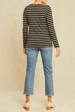 Francoise Long Sleeve Tee - Black And Rose -NovaWear Shop 7045 Francoise Harbor Stripe Black Rose 2652 web 328d0b14 62ea 4239 b5ed d404287a4a40