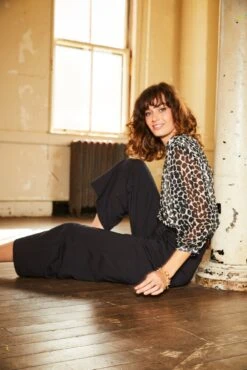 Astrid Nouveau Silk Blouse - Cobblestone Dot