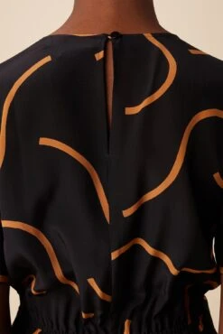 Fantasia Washable Silk Jumpsuit - Waves Caramel -NovaWear Shop 7551 Fantasia Silk Waves Caramel 5