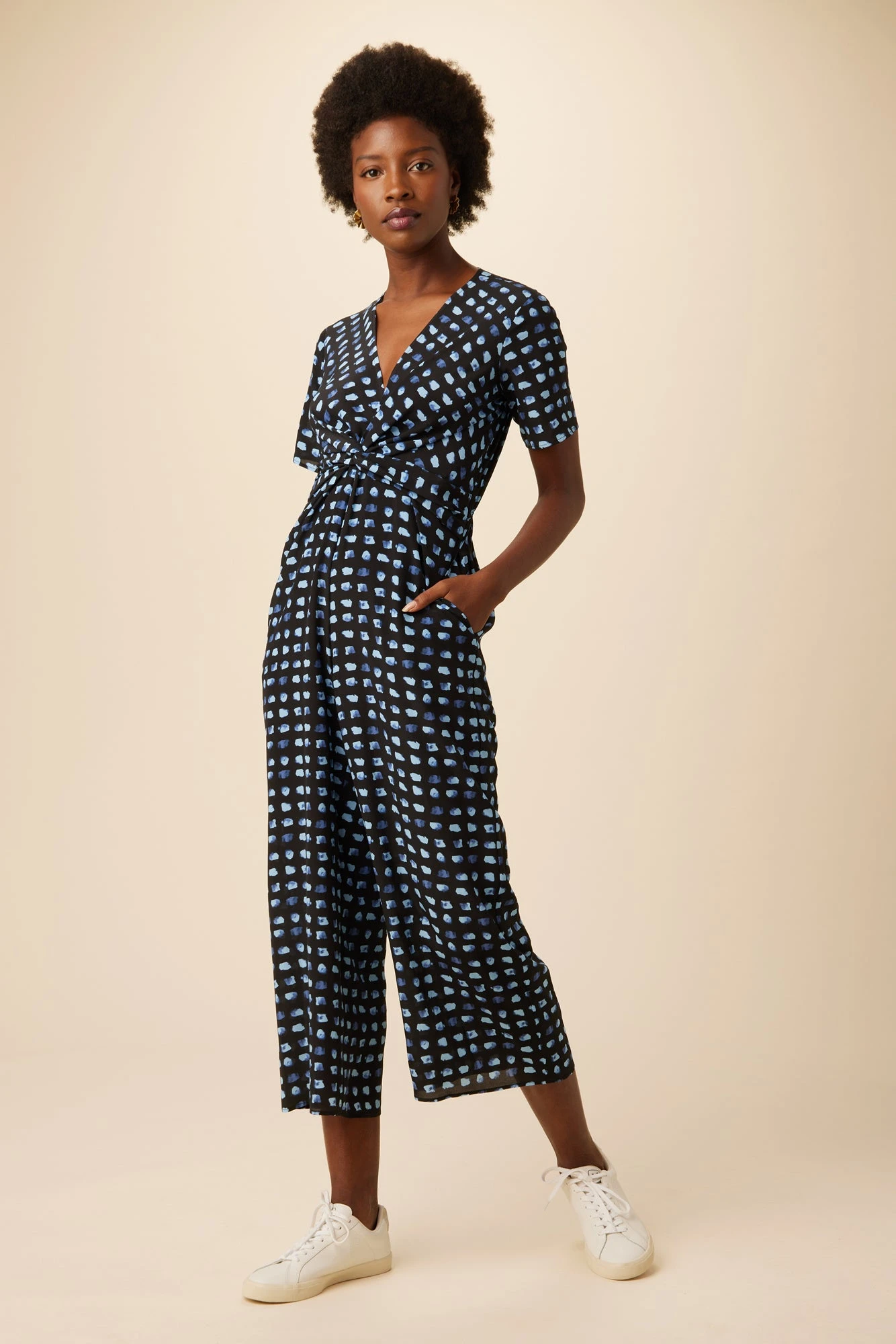 Fantasia Washable Silk Jumpsuit - Squared Up Black 1 Fantasia Washable Silk Jumpsuit - Squared Up Black