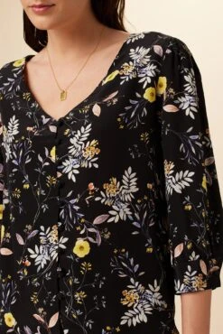 Heidi Washable Silk Blouse - French Jardin Black -NovaWear Shop 7904 Heidi French Jardin Black 4