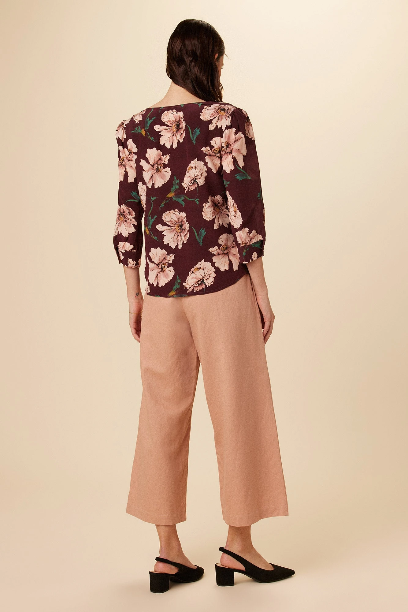 Heidi Washable Silk Blouse - Paysage Sepia 3 Heidi Washable Silk Blouse - Paysage Sepia - Image 3