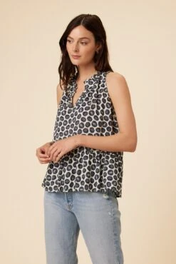 Dahlia Ecovero Blouse - Calico Navy