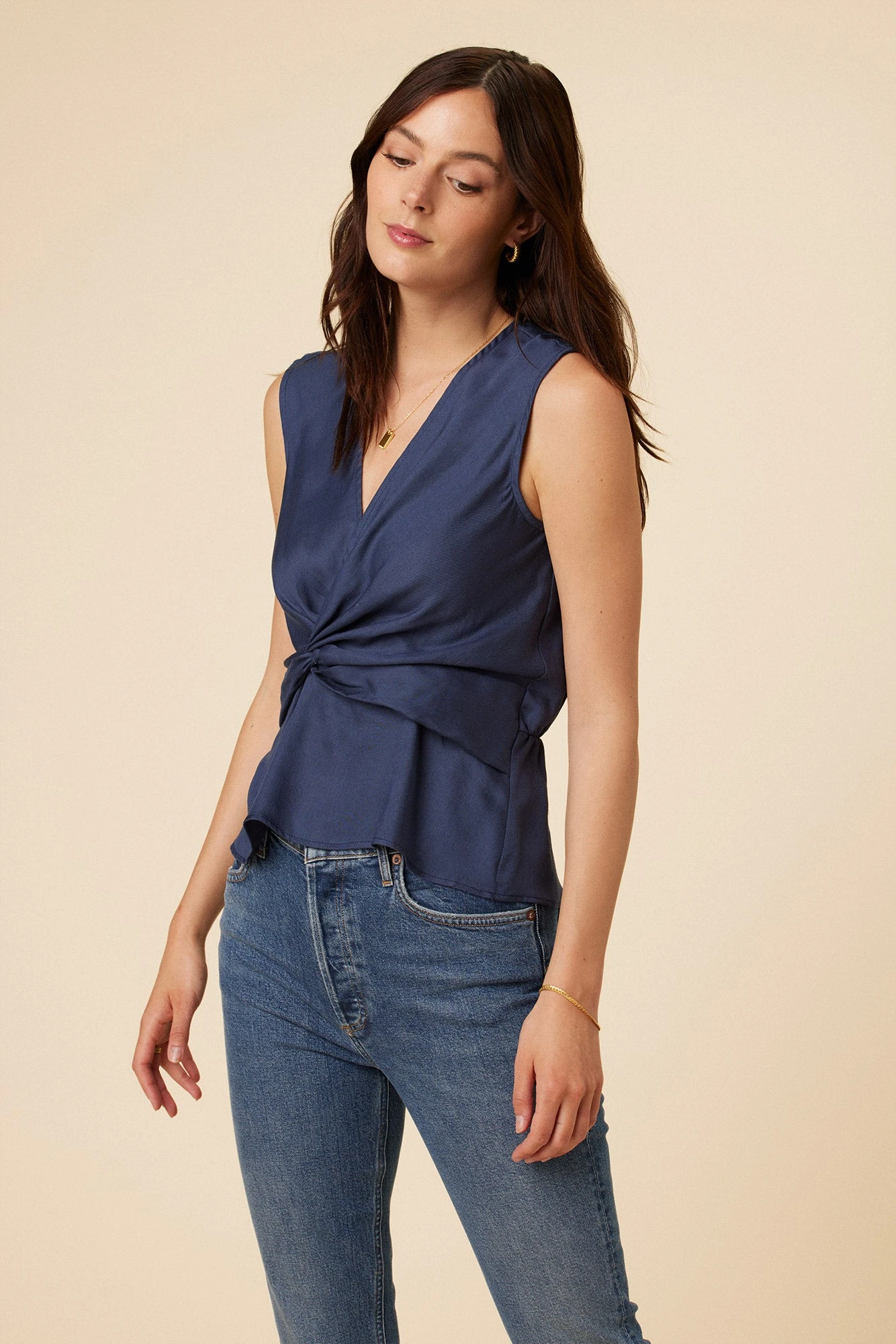 Clemence Tencel Blouse - Indigo 2 Clemence Tencel Blouse - Indigo - Image 2