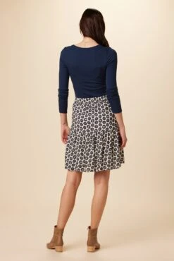 Francesca Ecovero Skirt - Calico Navy -NovaWear Shop 7931 Francesca Calico Navy 3